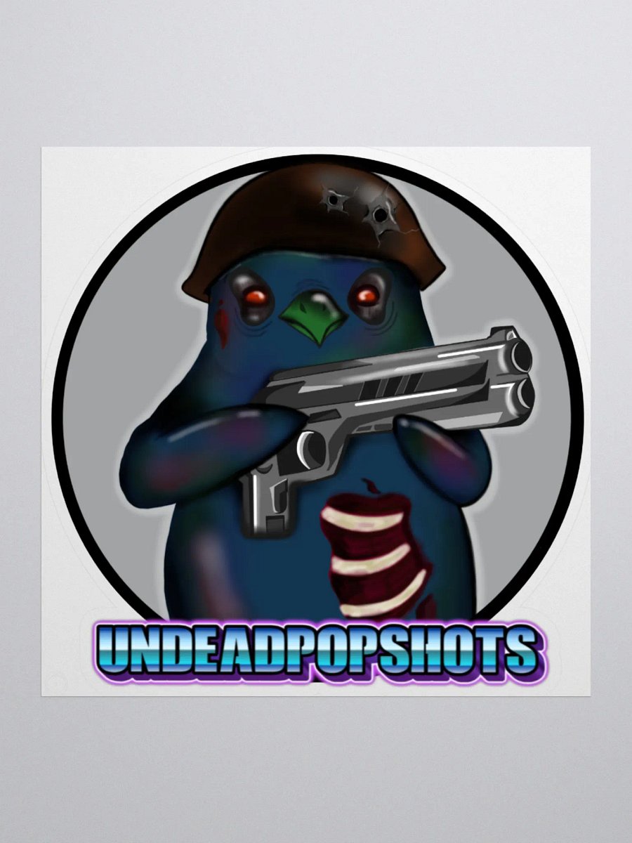 UndeadPopShots Zombie Bird Kiss Cut Stickers Logo Color Gray product image (3)