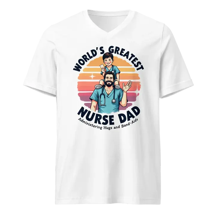 World's Greatest Nurse Dad V-Neck Tee product image (1)