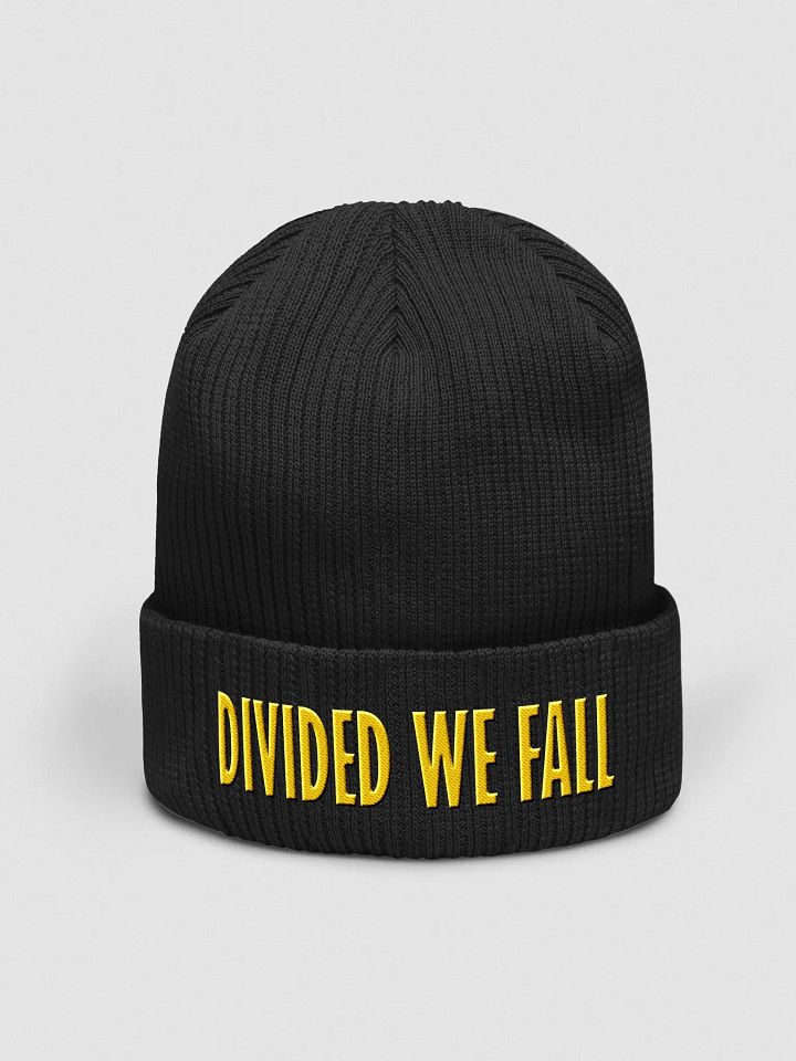 Copy of Divided We Fall - Yellow - Beechfield Organic Ribbed Beanie product image (1)