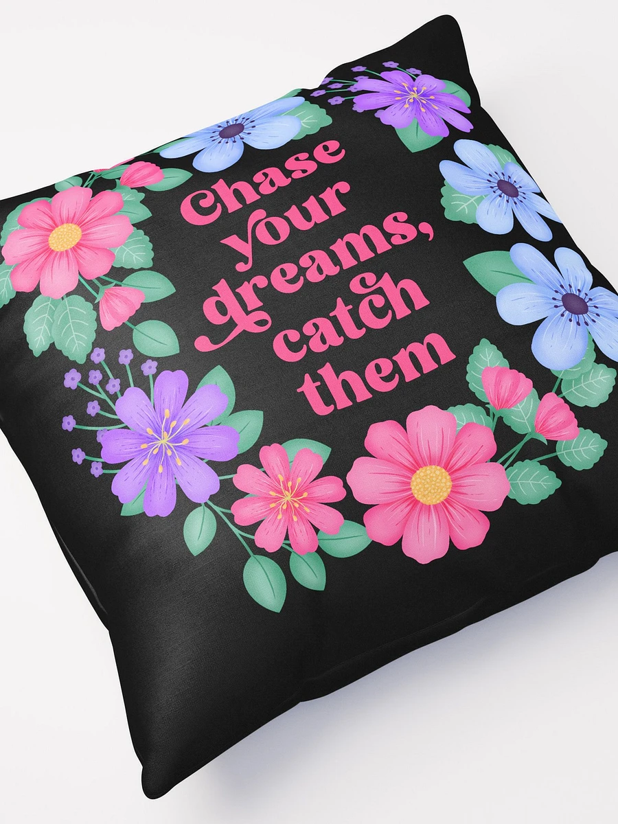 Chase your dreams catch them - Motivational Pillow Black product image (5)