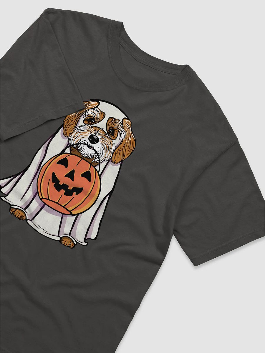 Funny Halloween Havanese(Tan & White) T-Shirt | Funny Havanese Wearing a Ghost Costume and Holding a Pumpkin Basket product image (19)