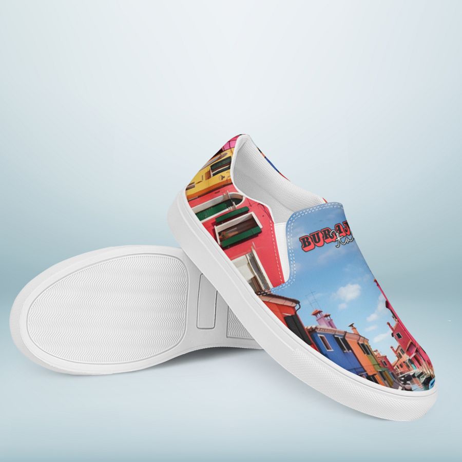 Burano Italy All Over Print Slip On Canvas Shoes product image (8)