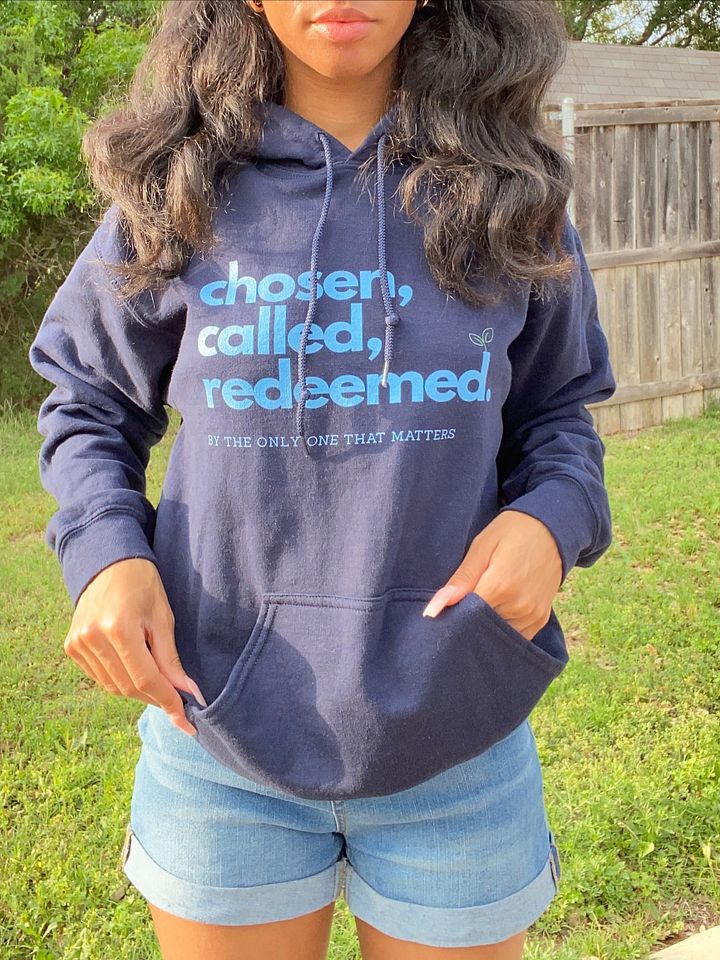 Chosen, Called, Redeemed Unisex Hoodie (Blue Text) product image (1)