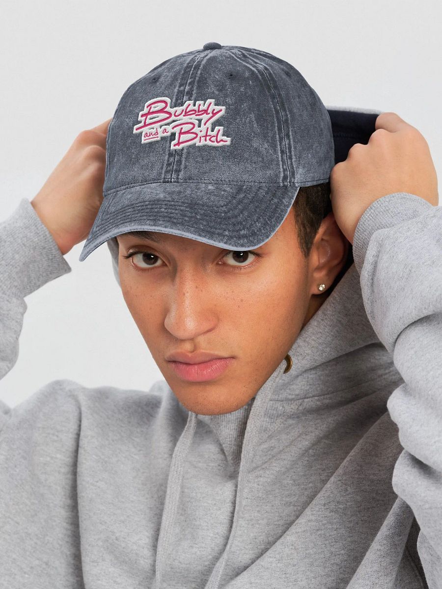 Bubbly and a B*tch embroidered vintage wash dad hat (pink bubble design) product image (5)