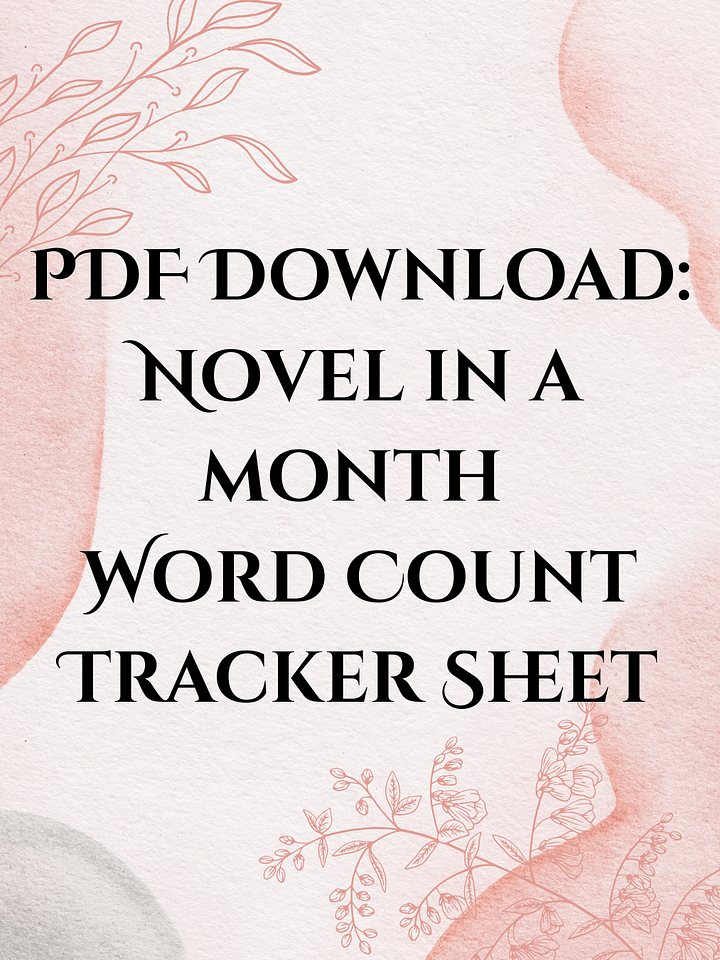 PDF Download: Novel in a Month Word Count Tracker product image (1)