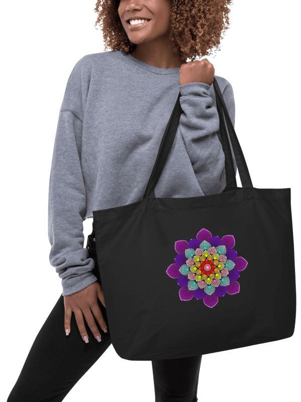 Colorful Dot Mandala Organic Cotton Tote product image (1)
