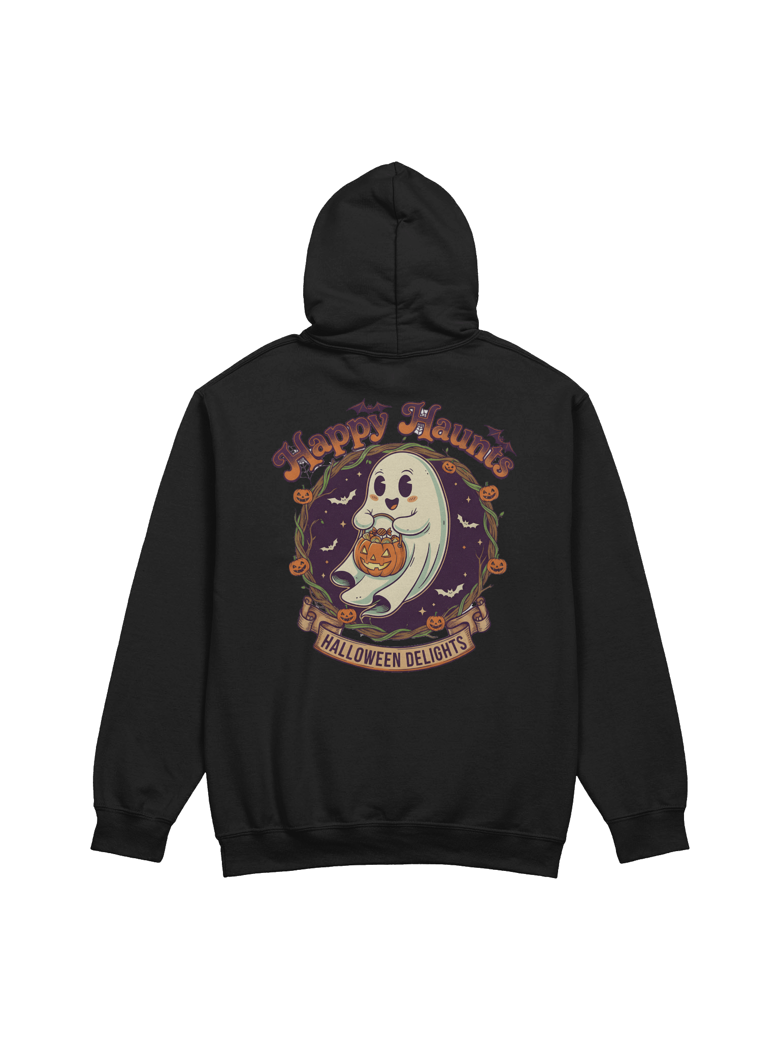 Happy Haunts Halloween Hoodie – Cute Ghost Trick-or-Treat Sweatshirt for Spooky Season Outfits product image (2)