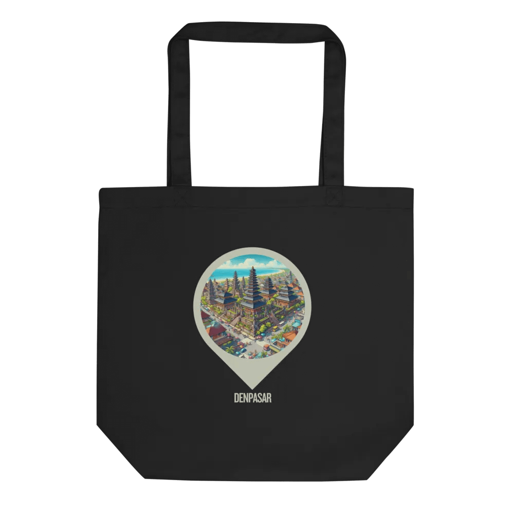 Coastal City Pin-Design Tote Bag | AI Design: Denpasar, Bali, Indonesia product image (1)