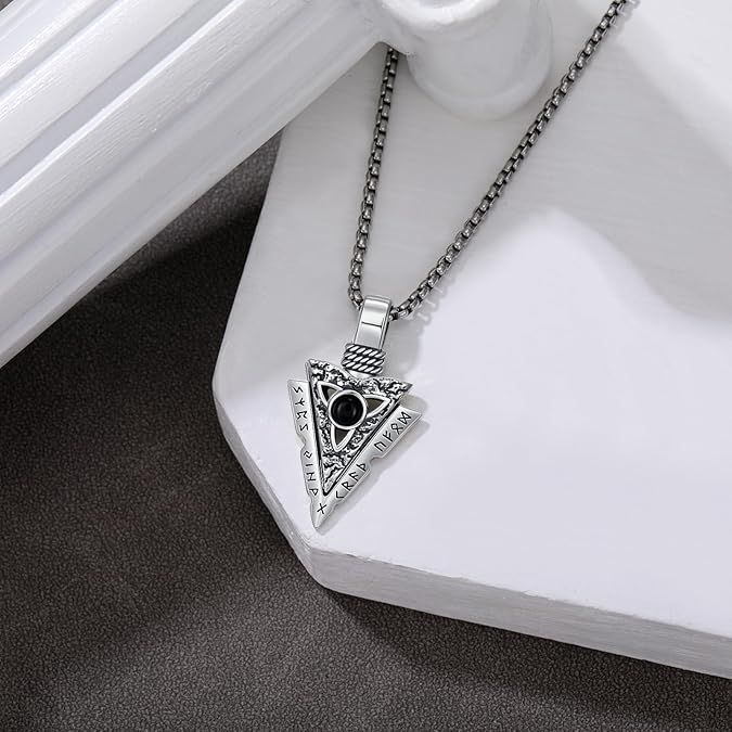 Forged In Valhalla® Viking Arrowhead Pendant – 925 Sterling Silver Nordic Rune Necklace for Men product image (3)