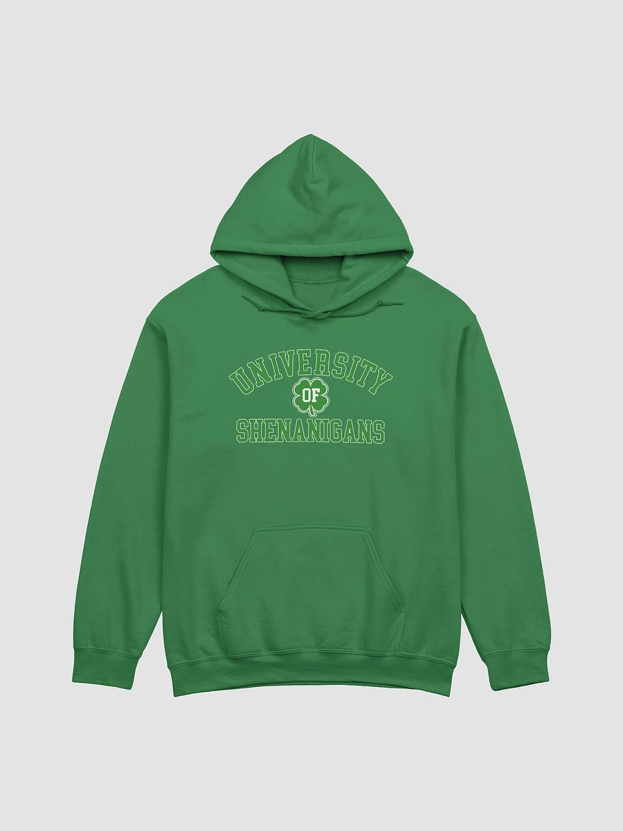 University of Shenanigans ☘️ Gildan Classic Hoodie with Vintage-Feel Print product image (2)
