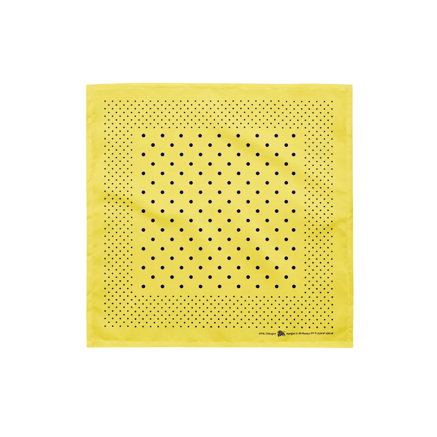 Pale Yellow & Navy Polka Dot Bandana product image (1)