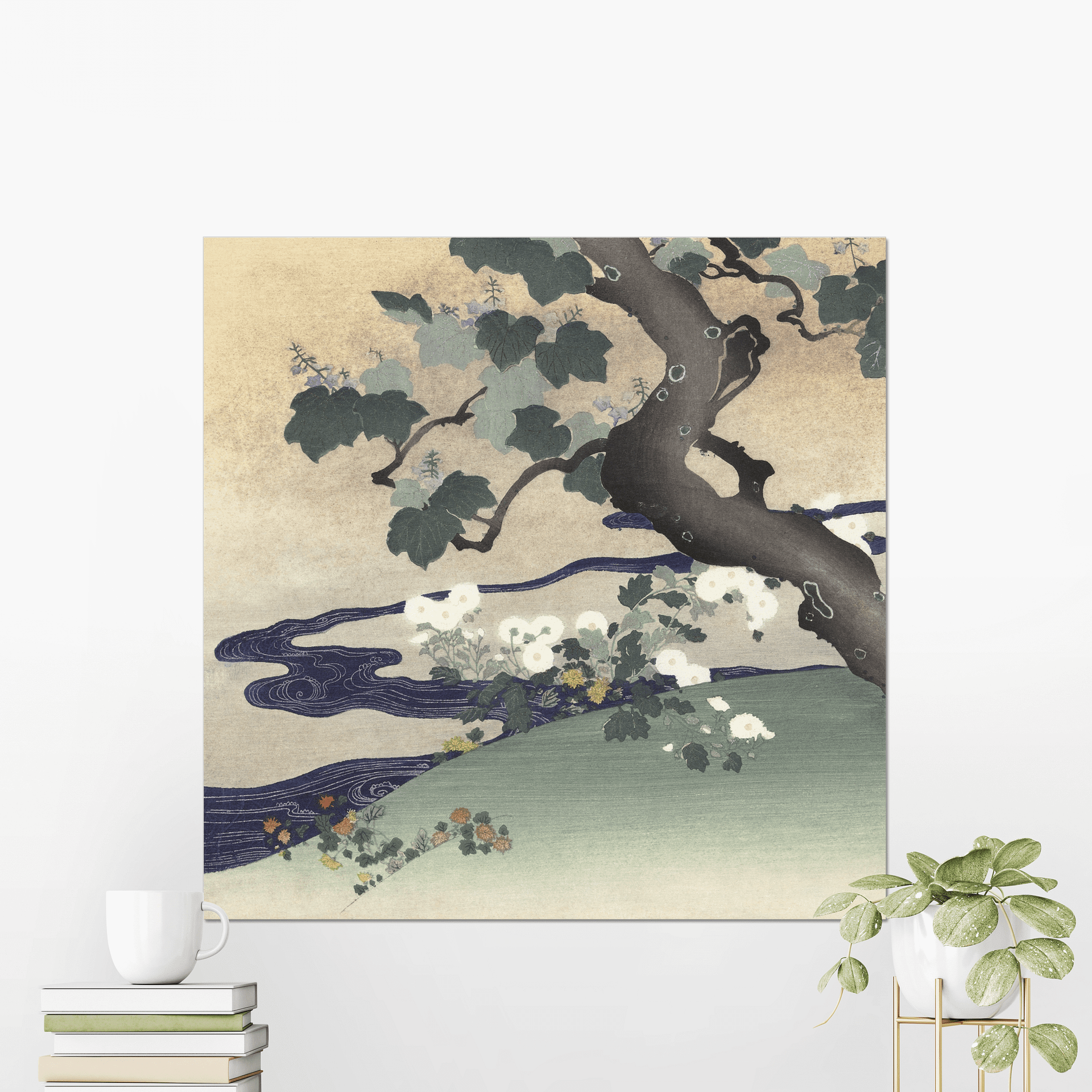 Tree and Chrysanthemums - Kogyo Tsukioka product image (2)