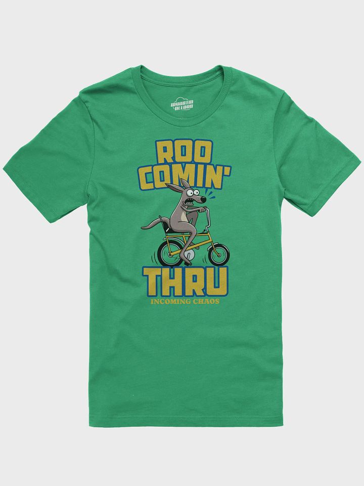 Funny Kangaroo Bike T-Shirt – "Roo Comin’ Thru" Cartoon Tee | Aussie Animal Chaos Shirt product image (4)