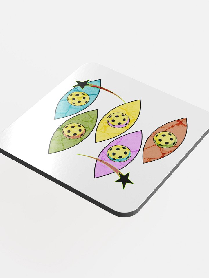 Mid Century Y2K Pickleball Funky Abstract Coaster Set product image (1)