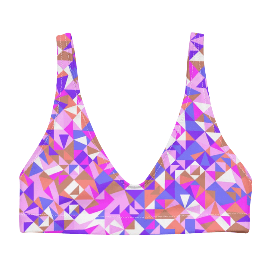 Colorful Vector Patterns Design Padded Bikini Top - v6 product image (3)