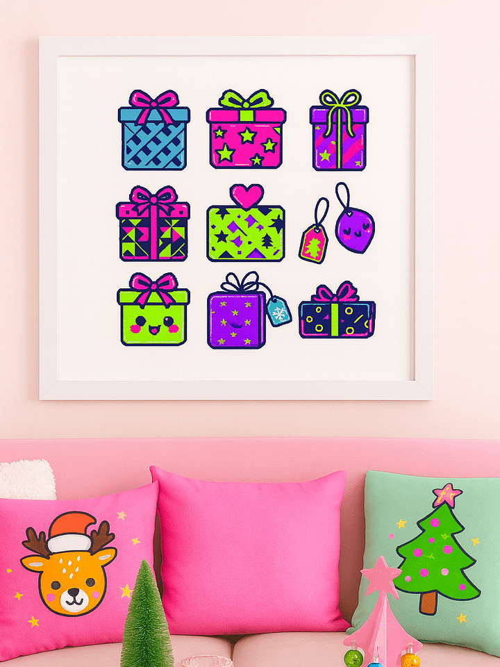 WRAPPED WITH CHEER Wallart Print With White Frame product image (1)