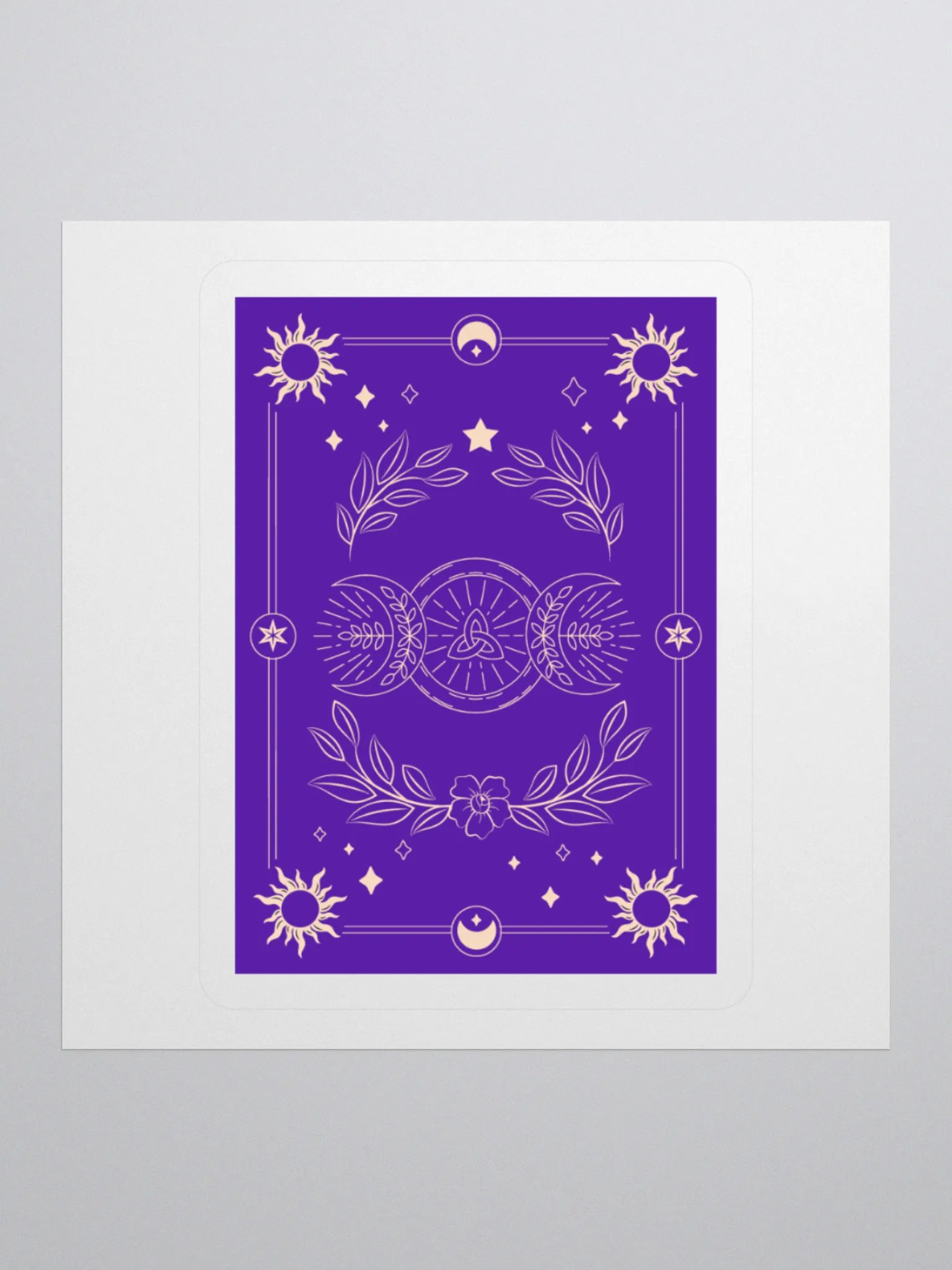 Maiden Mother Crone Purple Tarot Card 3"x3" Sticker product image (1)