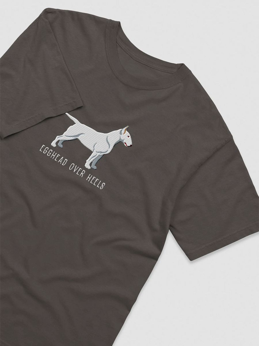 Egghead Over Heels T-Shirt(Embroidered) of an English Bull Terrier(White) product image (3)
