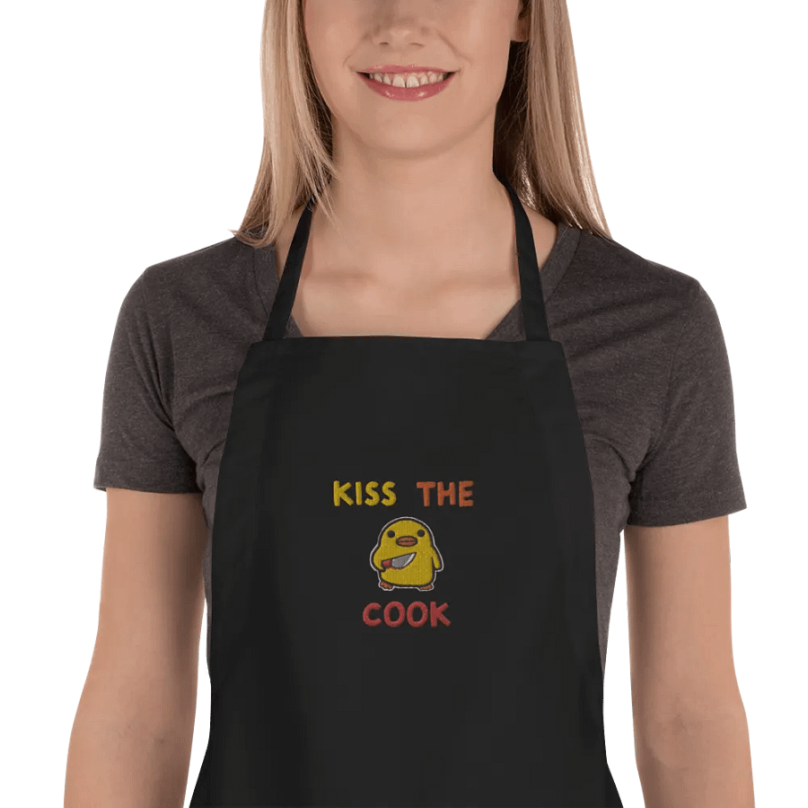 Embroidered Stabby Duck Kiss the Cook Apron product image (2)