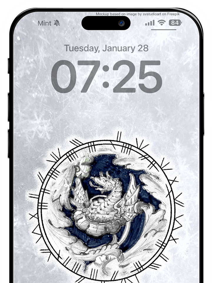 White Dragon Phone Wallpaper product image (1)