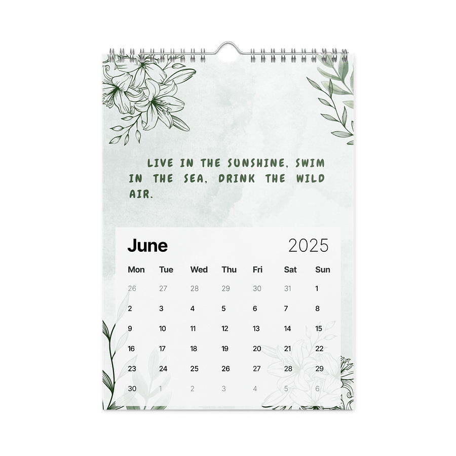 FLORAL INSPIRATIONAL QUOTES WALL CALENDAR 2026 product image (8)