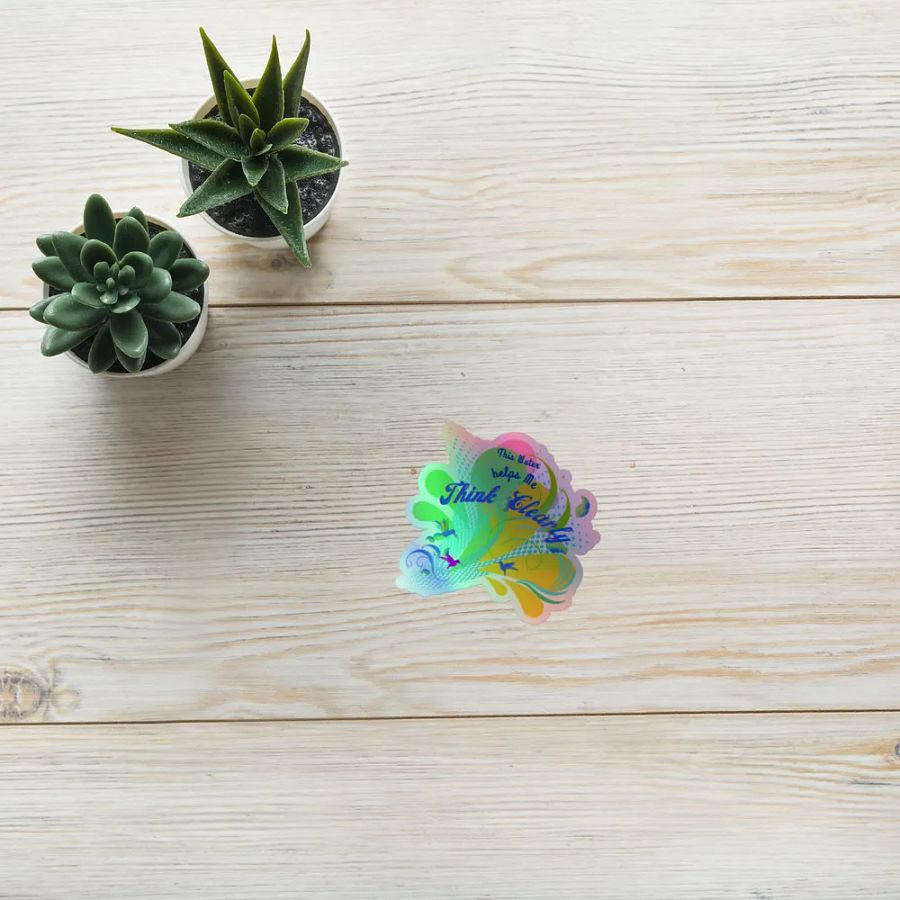 Sticker helps me think clearly droplets design with hummingbirds product image (10)