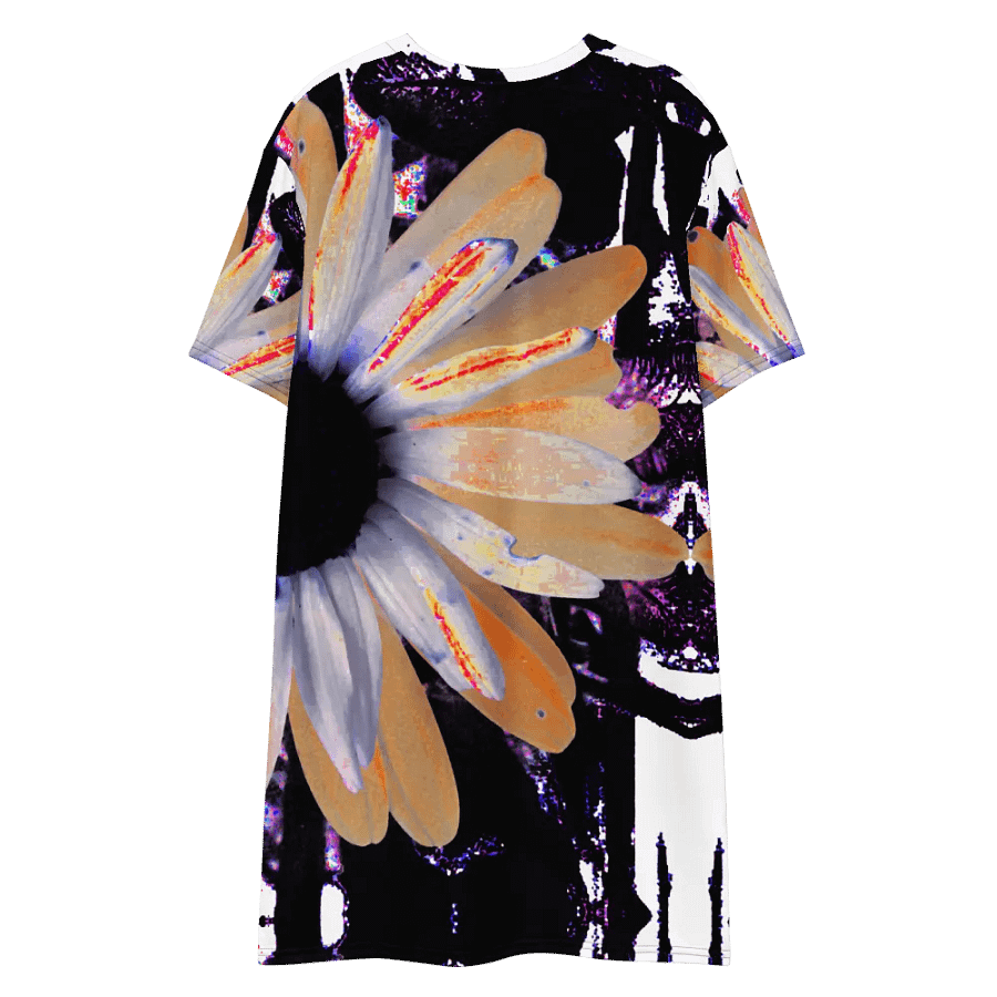 Abstract Neon Daises Ladies T Shirt Dress product image (10)