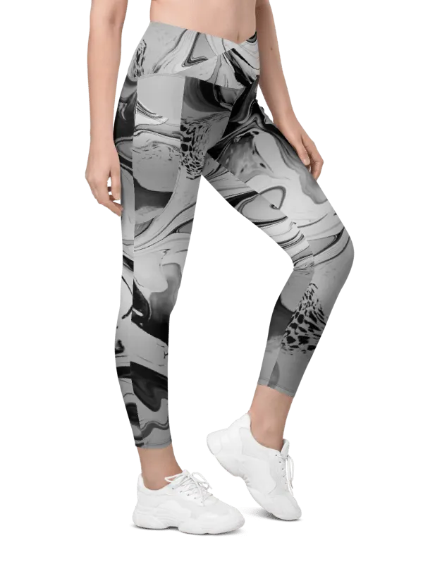 Black Marble-Leggings with Pockets product image (1)