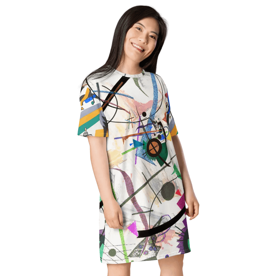 Abstract Lithographic Pattern Design T-shirt Dress - v4 product image (8)