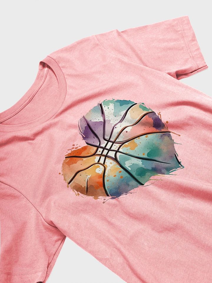 Heart Pastel Basketball Swirling Hoops Watercolor T-Shirt product image (23)
