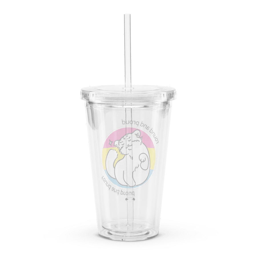 Round and Proud Manul Pansexual Version - Transparent Cup & Straw product image (2)