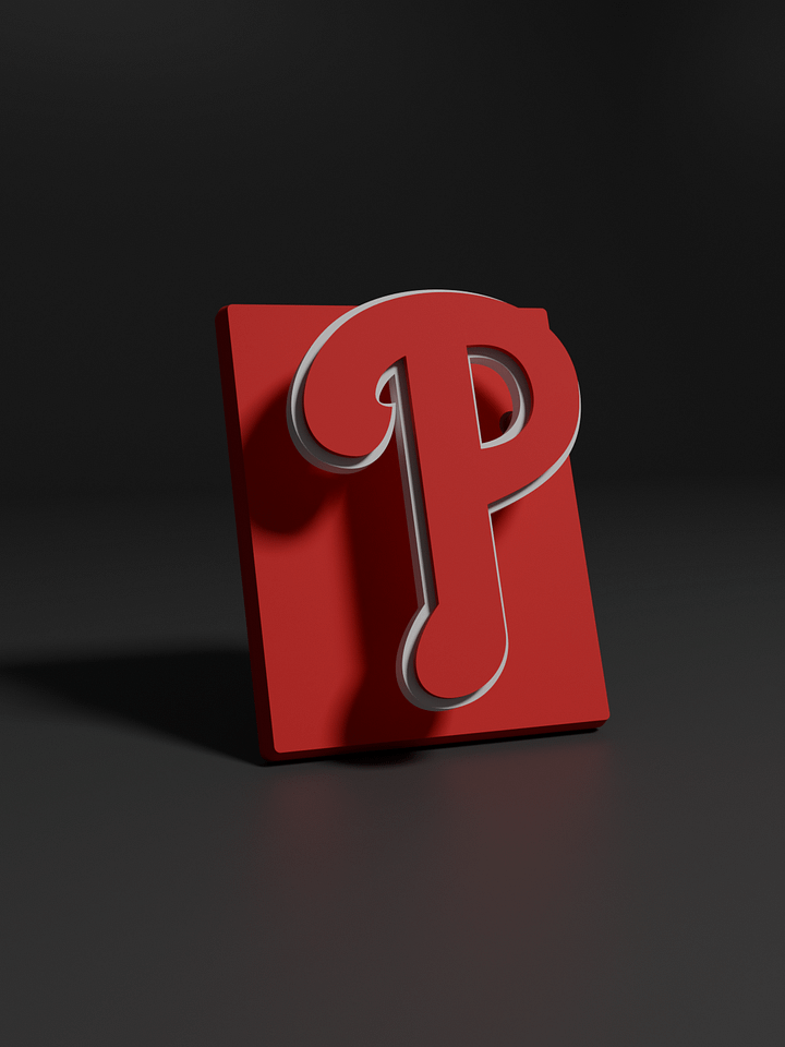 Philadelphia Phillies P 3D Printed Floating Logo Sign (Digital File Only) product image (1)