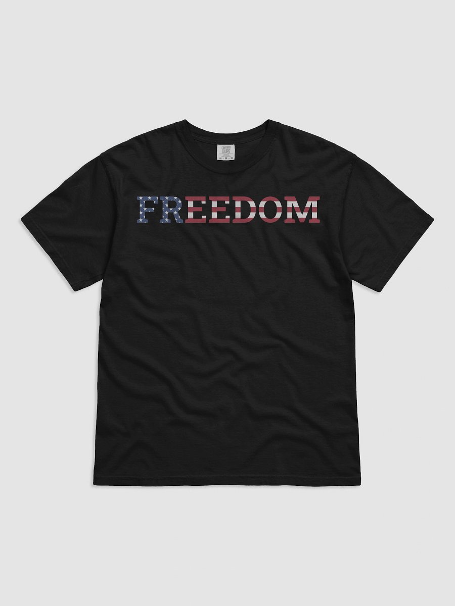 Freedom Typography USA Flag Unisex Garment-Dyed T-shirt product image (2)