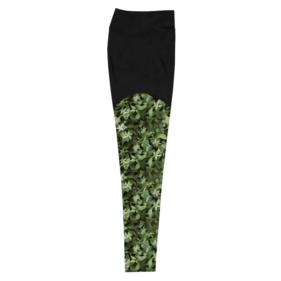 DARK GREEN CAMO PATTERN SPORTS LEGGINGS product image (5)