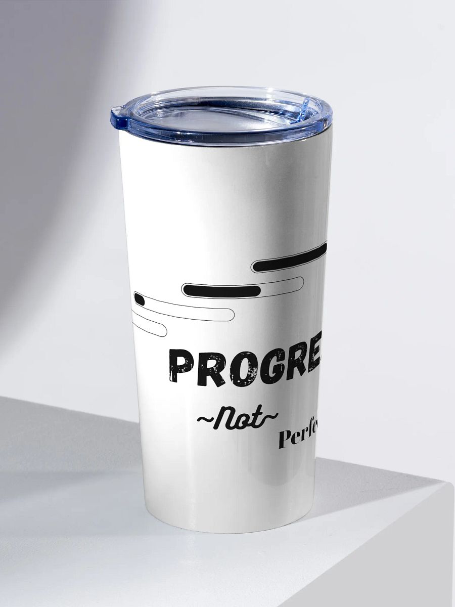 Black 20 oz Stainless Steel Tumbler: Progress, not Perfection product image (2)