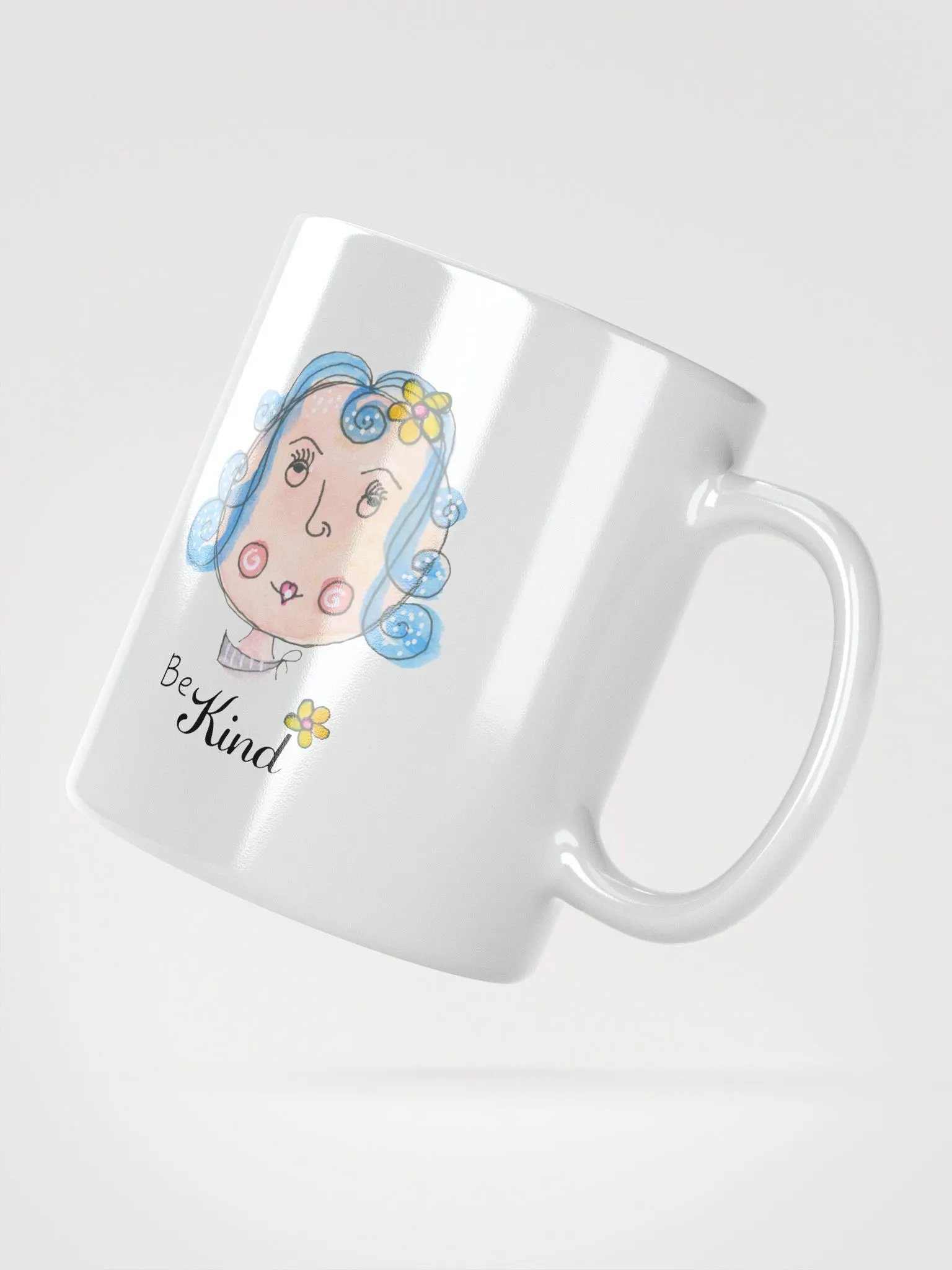 Whimsical Be Kind White Glossy Mug product image (4)