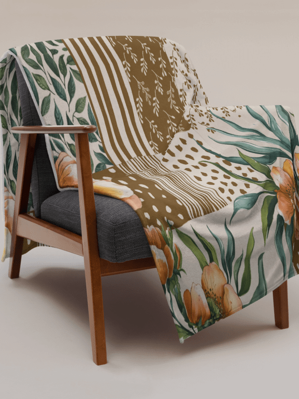 Floral Patchwork Boho Throw Blanket product image (2)