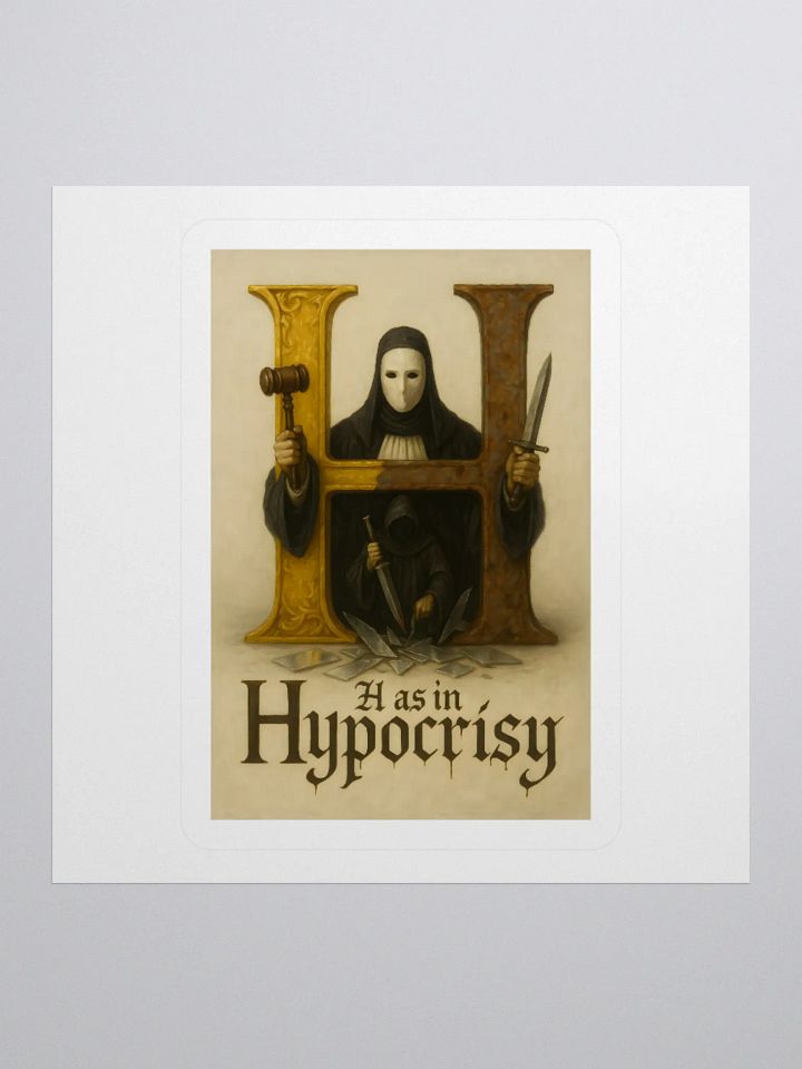 H as in hypocrisy sticker product image (2)