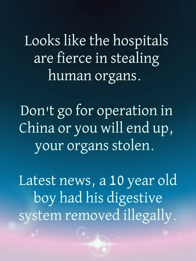 More info https://www.visiontimes.com/2025/10/30/inside-chinas-medical-horror-10-year-old-boys-organs-removed-during-routine-surgery.html