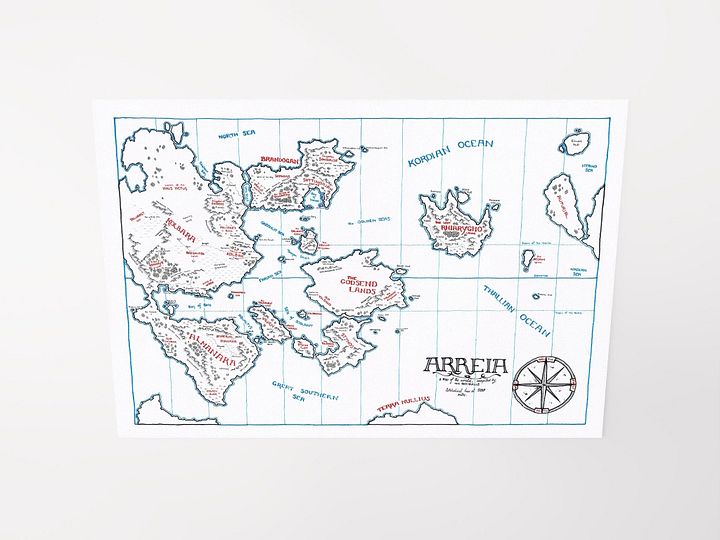 "The World of Arreia" | Printed Map product image (3)