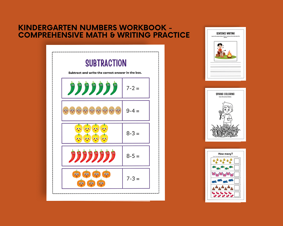Kindergarten Numbers Workbook (132 pages) - Comprehensive Math & Writing Practice (Summer School) ( Home School) product image (3)