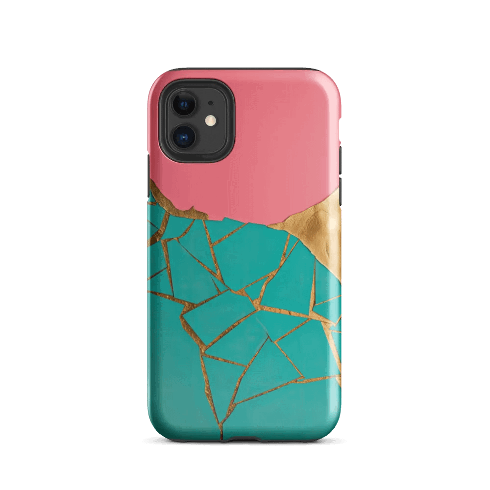Coral & Teal Kintsugi Tough iPhone Case product image (47)