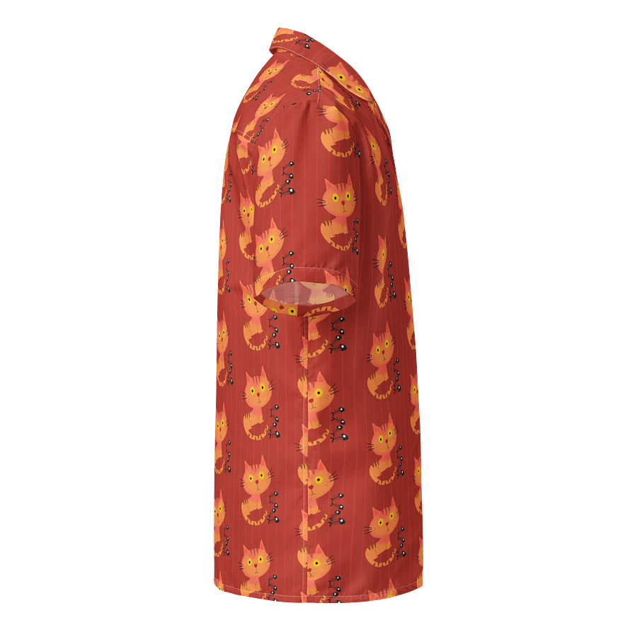 Feasting Ginger Kitty Button-Down Hawaiian Shirt - Pumpkin product image (4)