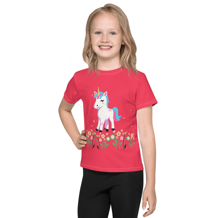 Smiling Unicorn All-Over Print Kids T-Shirt product image (1)