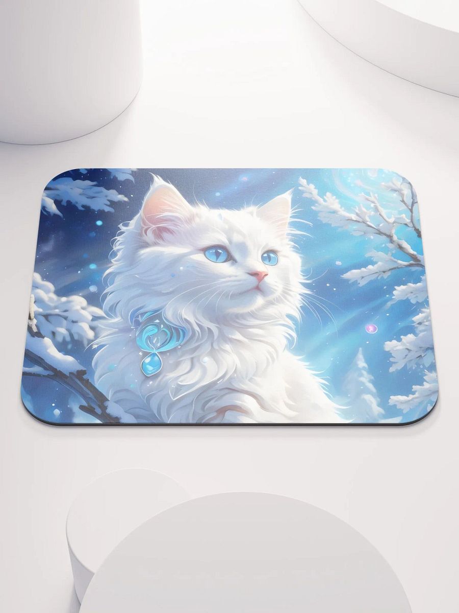 Blue-Eyed Kitten Winter Magic Mouse Pad product image (2)