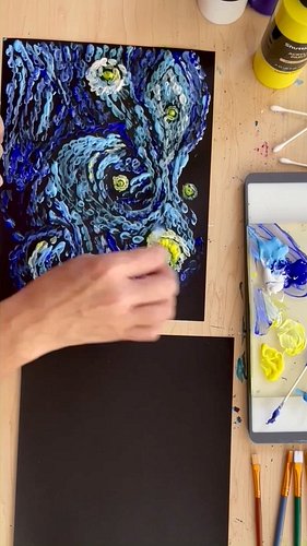 It's VAN GOGH Week at the library where I work, and the kids are using EVERYDAY OBJECTS AS ART TOOLS. Yesterday it was presch...