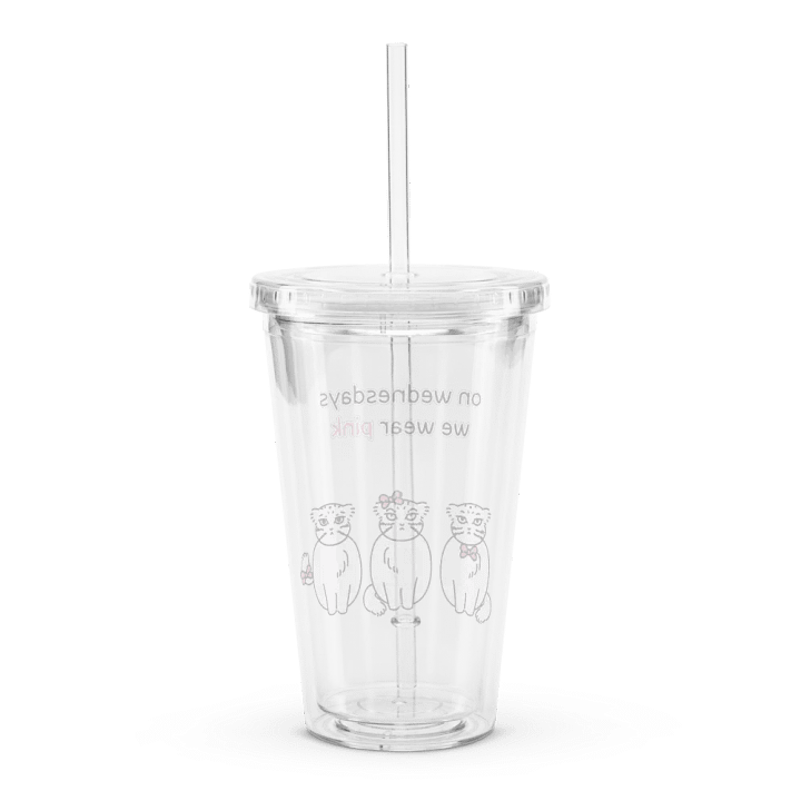 Pink Wednesdays Manul - Transparent Cup & Straw product image (2)