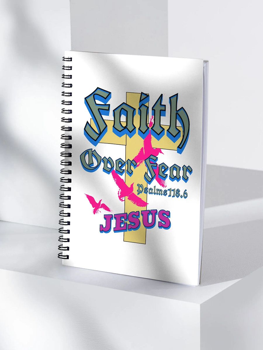Faith Over Fear Jesus Cross Spiral Notebook product image (1)