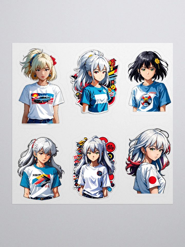 Anime Racing Girls Kiss Cut Stickers Set product image (1)