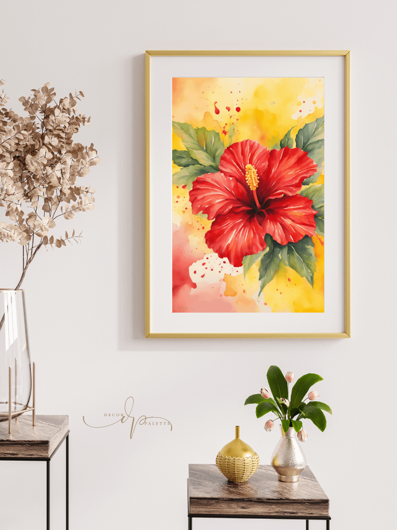 Watercolour Painting Printable Wall Art of HIBISCUS product image (4)